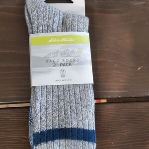 Eddie Bauer Ragg Socks 2-Pack in Gray and Navy